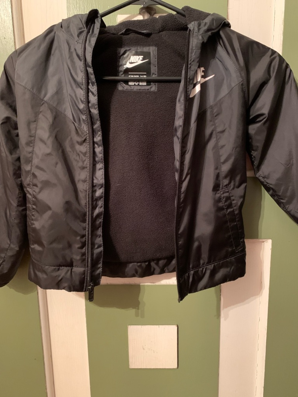 Nike Black Hooded Jacket with White Swoosh